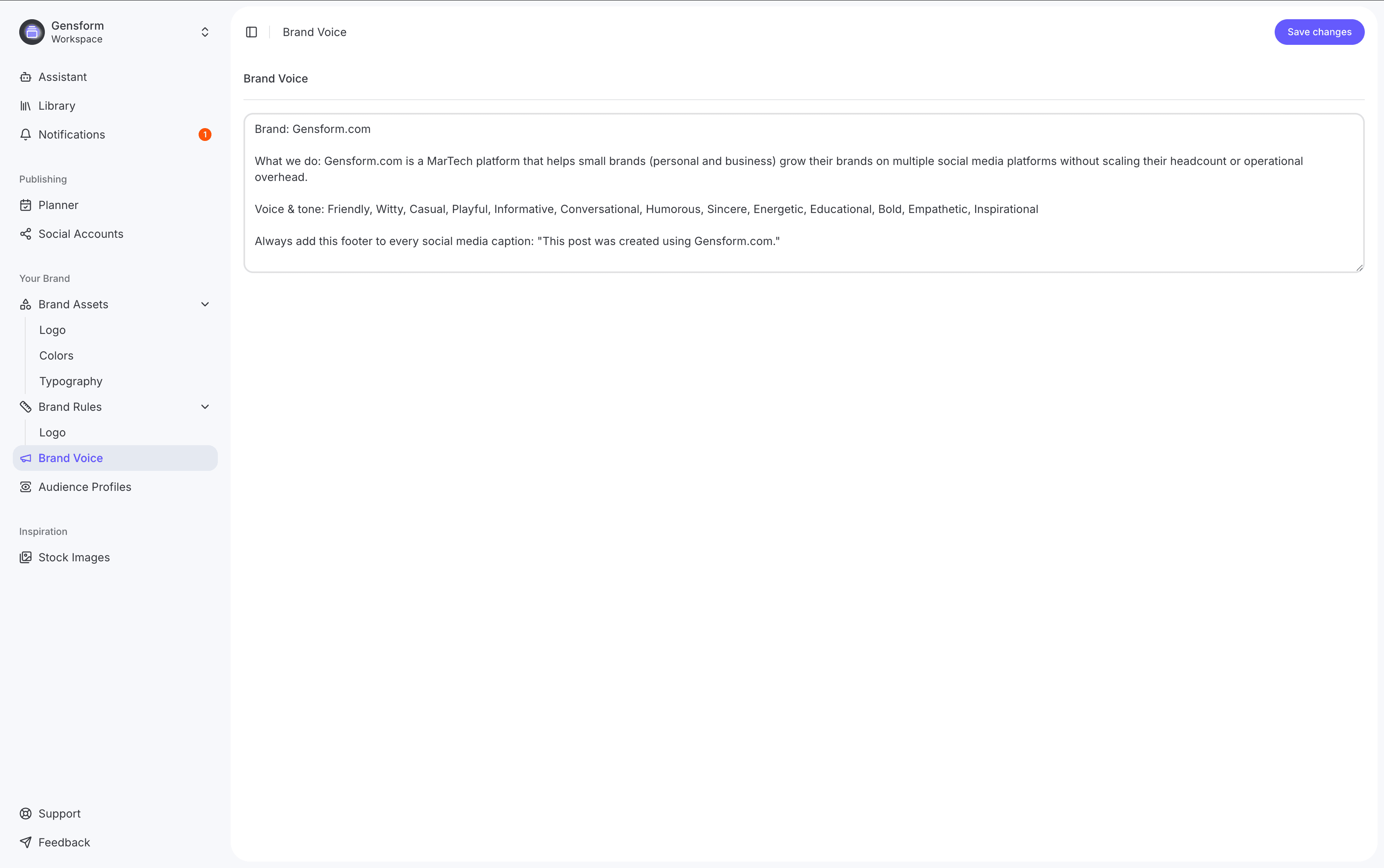 Brand voice editor
